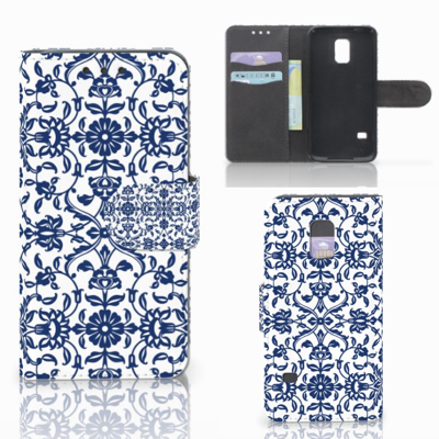 Samsung Galaxy S5 Mini Hoesje Flower Blue