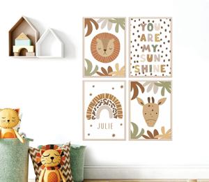 Poster - Wilde dieren / Set van 4