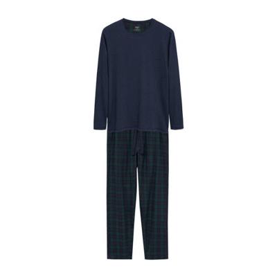 Mango Man pyjama met ruiten donkerblauw Mango Man pyjama met ruiten donkerblauw
