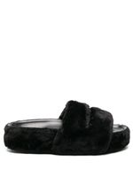 Stella McCartney chaussons en fourrure artificielle - Noir - thumbnail