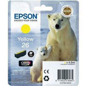 Epson Polar bear Singlepack Yellow 26 Claria Premium Ink