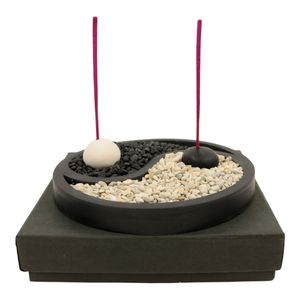 Wierookhouder Yin Yang Rond Zwart (15 cm)