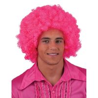 Roze afro pruik   - - thumbnail