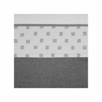 Meyco katoenen wieglaken block stripe grijs Maat