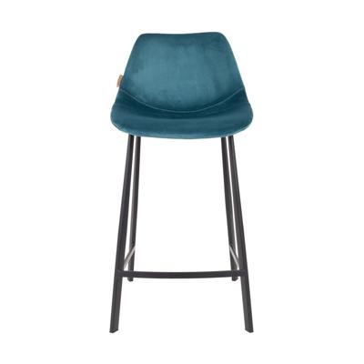 Dutchbone Franky barkruk H65 velvet petrol