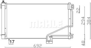 Condensor, airconditioning MAHLE, u.a. für Mercedes-Benz