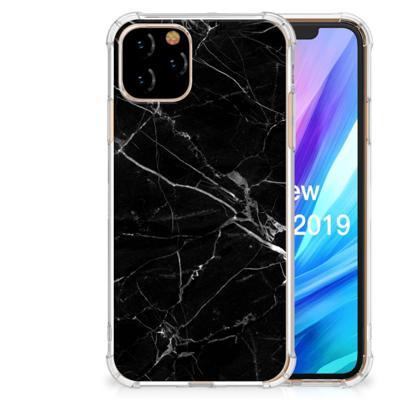 Apple iPhone 11 Pro Anti-Shock Hoesje Marmer Zwart - Origineel Cadeau Vader