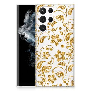 Samsung Galaxy S22 Ultra TPU Case Gouden Bloemen