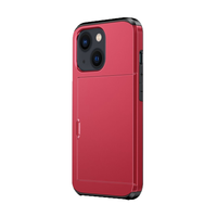 Samsung Galaxy S24 Ultra hoesje - Backcover - Hardcase - Pasjeshouder - Portemonnee - Shockproof - TPU - Rood