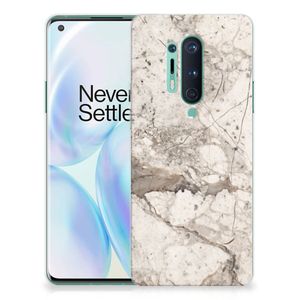 OnePlus 8 Pro TPU Siliconen Hoesje Marmer Beige