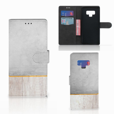 Samsung Galaxy Note 9 Book Style Case Wood Concrete