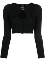 PINKO cardigan crop en maille nervurée - Noir