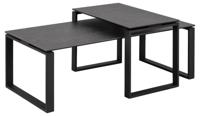 Salontafel Set van 2 Glentruan Zwart Keramiek - Giga Living - thumbnail