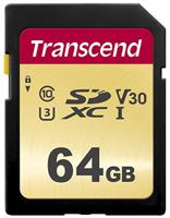 Transcend Premium 500S SDXC-kaart 64 GB Class 10, UHS-I, UHS-Class 3, v30 Video Speed Class - thumbnail