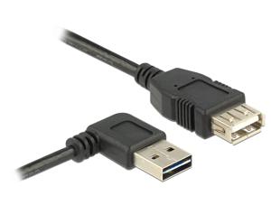 Delock USB-kabel USB 2.0 USB-A stekker, USB-A bus 2.00 m Zwart Stekker past op beide manieren, Vergulde steekcontacten, UL gecertificeerd 83552