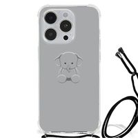 iPhone 14 Pro Max Stevig Bumper Hoesje Grijs Baby Olifant - thumbnail