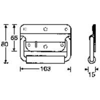 Adam Hall 3412 Boxgreep Staal (l x b x h) 103 x 80 x 15 mm