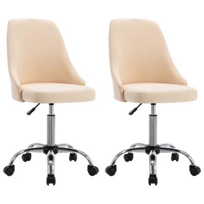 vidaXL Eetkamerstoelen 2 st stof crèmekleurig vidaXL Eetkamerstoelen 2 st stof crèmekleurig