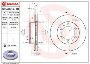 Remschijf BREMBO, Remschijftype: Binnen geventileerd, u.a. für Toyota