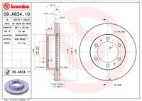 Remschijf BREMBO, Remschijftype: Binnen geventileerd, u.a. für Toyota