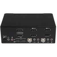 StarTech.com 2-poort Dubbele DisplayPort USB KVM-switch met Audio en USB 2.0-hub