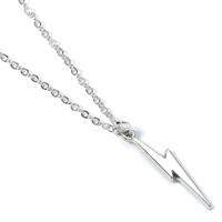 Harry Potter Pendant & Necklace Lightning Bolt (Silver Plated) - thumbnail