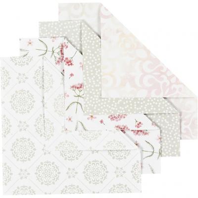 Vivi Gade origamipapier 15 x 15 cm grijs/lichtrood 40 vellen Vivi Gade origamipapier 15 x 15 cm grijs/lichtrood 40 vellen