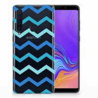 Samsung Galaxy A9 (2018) TPU bumper Zigzag Blauw
