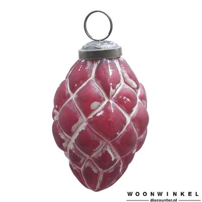 Christmas Twan purple glass hanging ornament S