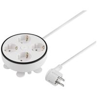 Sygonix SY-5806892 Kabelhaspel 1.50 m Wit Randaarde stekker