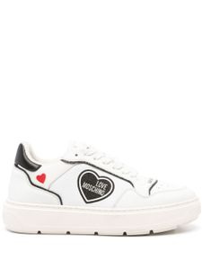 Love Moschino baskets en cuir à logo imprimé - Blanc