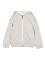 Brunello Cucinelli Kids hoodie en cachemire à logo brodé - Gris