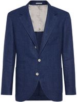 Brunello Cucinelli blazer boutonné à revers pointus - Bleu - thumbnail