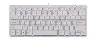 R-Go Tools Compact Toetsenbord, Ultra-dun, Mini toetsenbord ergonomisch, QWERTY (UK) Layout, bedraad, wit