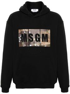 MSGM hoodie en coton à logo imprimé - Noir