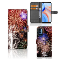 OPPO Reno 4 Pro 5G Wallet Case met Pasjes Vuurwerk