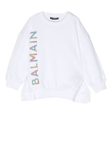 Balmain Kids sweat à logo imprimé - Blanc