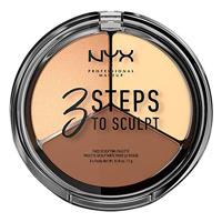 NYX Professional Makeup Light 02 Gezichtspoeder voor het definiëren, contouren en highlighten, 3 nuances, 15 g