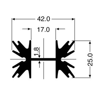 Fischer Elektronik 10019193 SK 129 38,1 STS Profielkoellichaam 5 K/W (l x b x h) 38 x 42 x 25 mm TO-220, SOT-32