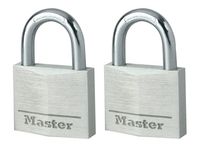 Masterlock 2 x 40mm - 21mm hardened steel shackle, 6mm diam. - double locking - 4 - 9140EURT - thumbnail