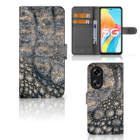 OPPO Reno8 T 5G Telefoonhoesje met Pasjes Krokodillenprint