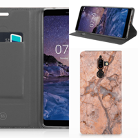 Nokia 7 Plus Standcase Marmer Oranje