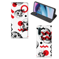 Mobiel BookCase OnePlus Nord CE 5G Skull Red - thumbnail