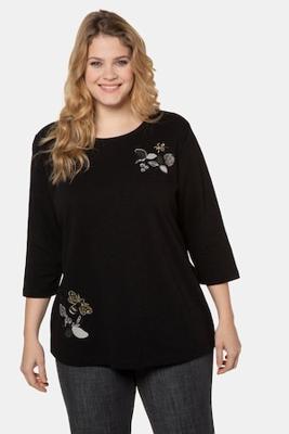 Ulla Popken Sweatshirt, ronde hals, lange raglanmouwen - Grote Maten