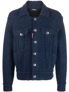 DSQUARED2 veste boutonnée en laine mélangée - Bleu