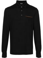 Zegna long-sleeve piqué polo shirt - Noir