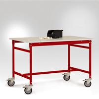 Manuflex LB4068.3003 ESD ESD-bijzettafel basismobiel met melamine tafelblad in robijnrood RAL 3003, bxdxh: 1500 x 800 x 853 mm Robijn-rood - thumbnail