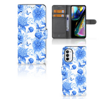 Hoesje voor Motorola Moto G52 | Moto G82 Flowers Blue - thumbnail