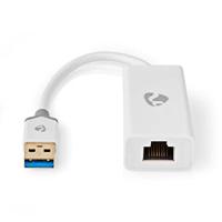USB-netwerkadapter - USB 3.2 Gen 1-1 Gbps - USB-A Male - RJ45 Female - 0.20 m - Rond - Verguld - Koper - Wit - Doos