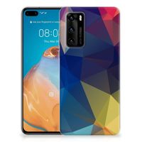 Huawei P40 TPU Hoesje Polygon Dark - thumbnail